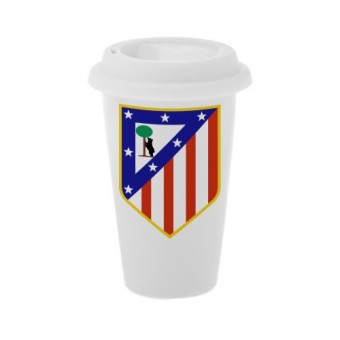 Стакан с силиконовой крышкой с логотипом Атлетико Мадрид