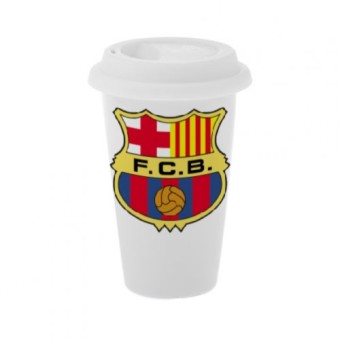 Стакан с силиконовой крышкой с логотипом Барселона